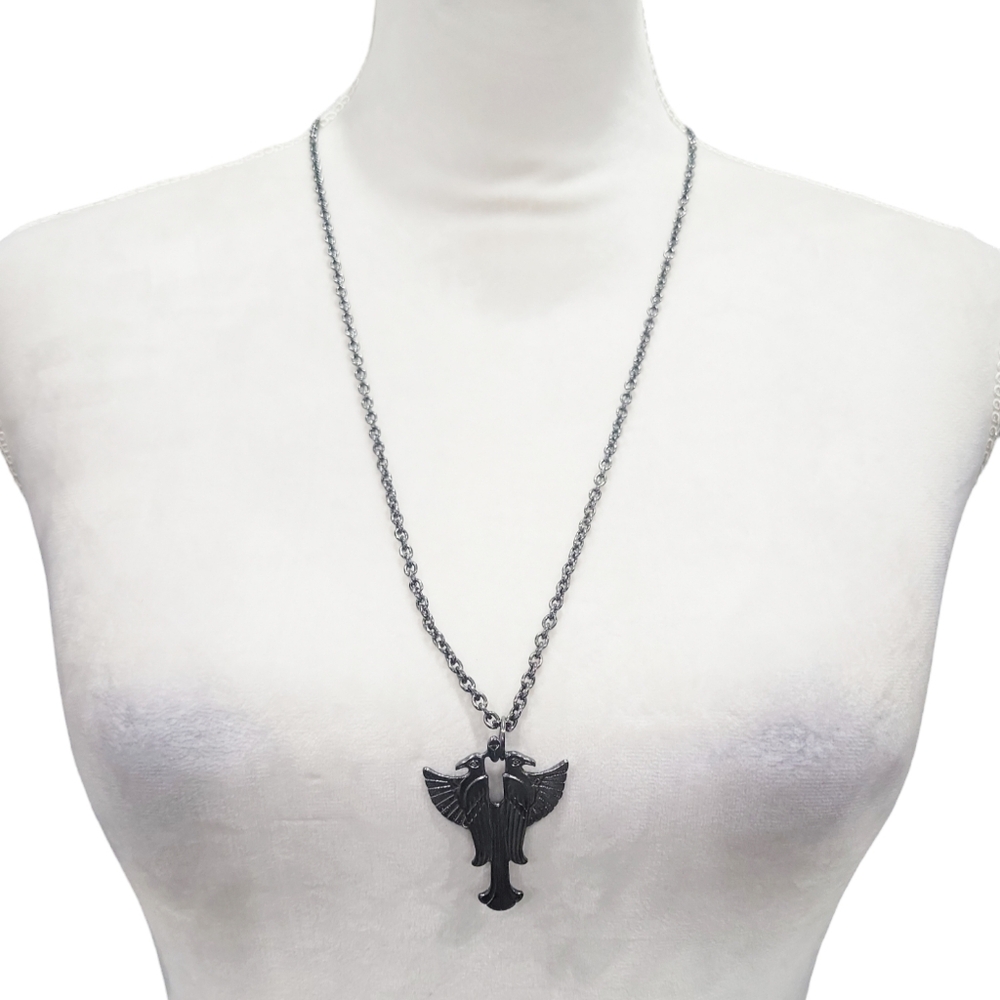 Art Deco Egyptian Double Falcon Pendant - Picture 2 of 3